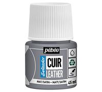 Pébéo - Setacolor Cuir -Peinture Acrylique pour Cuir et Similicuir - Personnalisation Sac, Chaussure, Sneaker- Résistance rayures, pliures, frottements - Finition Mate/Satinée - Gris Béton - 45 ml