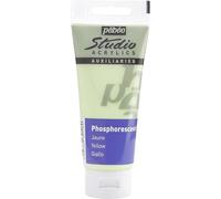Pébéo - Studio Acrylics 100 ML Gel Phosphorescent Jaune - Liant Acrylique Peinture Phosphorescente Autoluminescente - Jaune 100 ml