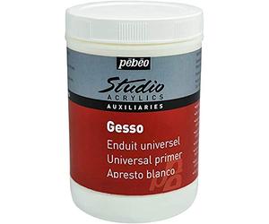 Pébéo Studio Gesso Peinture acrylique Blanc, 1 l (Lot de 1)