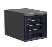 PEBFHSQW Classeur De Bureau Verrouillable avec Tiroirs - Classeur A4 4/5 Niveaux pour Bureau/Maison, Rangement Sécurisé pour Papiers Et Fournitures(Noir,4-Layers)