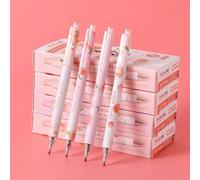 Pêche Juteuse Presse Gel Stylo Mignon Vent Gel Stylo Étudiant À Séchage Rapide Noir Gel Stylo 0.5mm C3322 1/3/6/12pcs