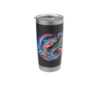 Pêche Retrowave Poisson et Hameçon Aquariste Synthwave Gobelet isotherme en acier inoxydable double paroi