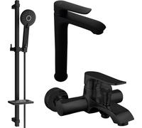 Pecos DQ40 Mélangeur lavabo et baignoire avec accessoires, noir (72713DQ40-70)