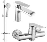 Pecos DQ40 SET mitigeur lavabo + mitigeur douche avec accessoires, chrome (72704DQ40-00)