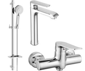 Pecos DQ40 SET mitigeur lavabo + mitigeur douche avec accessoires , chrome (72714DQ40-00)