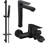 Pecos DQ72 Mélangeur lavabo et baignoire avec accessoires, noir (72713DQ72-70)