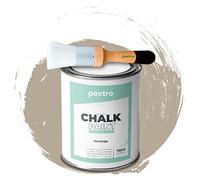 PECTRO Peinture à la craie pour meubles 750 ml + pinceau spécial bois - Peinture pour meubles sans ponçage - Bois Piant - Couleurs de craie effet craie (beige foncé)