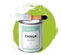 PECTRO Peinture à la craie pour meubles 750 ml + pinceau spécial bois - Peinture pour meubles sans ponçage - Bois Piant - Couleurs à la craie effet citron