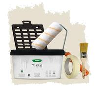 PECTRO Peinture Une Couche 4L (6,3kg) Kit Rouleau, pinceau, grille et ruban - Peinture Mur et Plafond Interieur Couleurs Chaudes - Ultra Couvrante et Lessivable, finition Mate