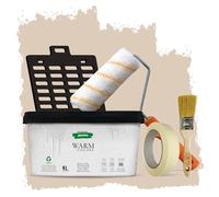 PECTRO Peinture Une Couche 4L (6,3kg) Kit Rouleau, pinceau, grille et ruban - Peinture Mur et Plafond Interieur Couleurs Chaudes - Ultra Couvrante et Lessivable, finition Mate