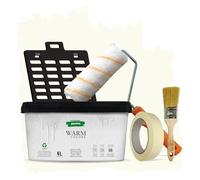 PECTRO Peinture Une Couche 4L (6,3kg) Kit Rouleau, pinceau, grille et ruban - Peinture Mur et Plafond Interieur Couleurs Chaudes - Ultra Couvrante et Lessivable, finition Mate