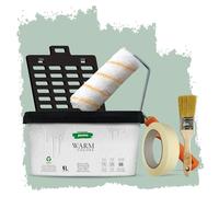 PECTRO Peinture Une Couche 4L (6,3kg) Kit Rouleau, pinceau, grille et ruban - Peinture Mur et Plafond Interieur Couleurs Chaudes - Ultra Couvrante et Lessivable, finition Mate