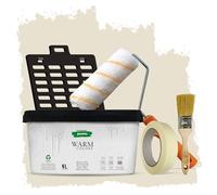 PECTRO Peinture Une Couche 4L (6,3kg) Kit Rouleau, pinceau, grille et ruban - Peinture Mur et Plafond Interieur Couleurs Chaudes - Ultra Couvrante et Lessivable, finition Mate