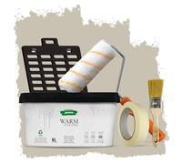 PECTRO Peinture Une Couche 4L (6,3kg) Kit Rouleau, pinceau, grille et ruban - Peinture Mur et Plafond Interieur Couleurs Chaudes - Ultra Couvrante et Lessivable, finition Mate