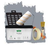 PECTRO Peinture Une Couche 4L (6,3kg) Kit Rouleau, pinceau, grille et ruban - Peinture Mur et Plafond Interieur Couleurs Chaudes - Ultra Couvrante et Lessivable, finition Mate
