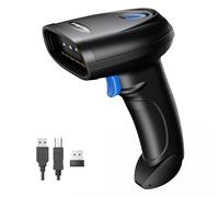 PecuMecu Lecteur de codes-barres Bluetooth 1D et 2D, 3 en 1 Bluetooth et USB filaire et lecteur de codes-barres QR sans fil 2,4 G, PDF417 Data Matrix Handheld Barcode Scanner fonctionne avec Windows