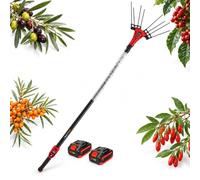 pedenencelia Récolteuse Télescopique Électrique d’Olives 2Batteries | Portée Télescopique 2-3 m, Batterie 21 V 5,2 Ah, Moteur Brushless 800 W, 6 Niveaux de Vibration, Écran LED, Commandes Simples