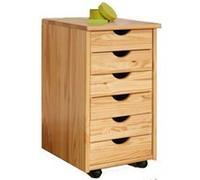PEGANE Caisson de bureau avec 6 Tiroirs, 36 x 40 x 65 cm, Couleur Naturel
