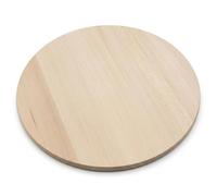 PEEWIT Planche à découper ronde 40 cm en bois de hêtre massif - grande planche cuisine pour pizza, fromage et service, solide, naturelle et durable