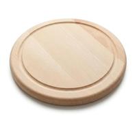 PEEWIT Planche à découper ronde en hêtre 20 cm avec rigole à jus, planche pour découper et servir des entrées, bois de hêtre massif, planche pour pain, viande, fromage, fruits et légumes