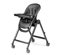 PEG Living Chaise Haute dès la Naissance, Design Contemporain, Fonction Transat, Hauteur Réglable, Double Plateau, 4 Roues 360°, Fermeture Compacte, 0-3 Ans (0-15 kg), True Black