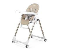 PEG Prima Pappa Follow Me Chaise Haute Bébé Inclinable, Fonction Transat, 4 Roues, Pliable et Ultra-Compacte, pour Enfants de 0 à 3 Ans (0-15 kg), Astral