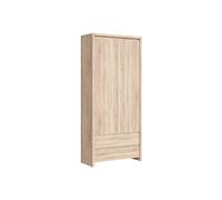 Pegane Armoire 2 portes 2 tiroirs - Chêne