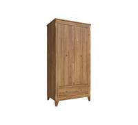 Pegane Armoire 2 portes avec tiroir - Bois clair