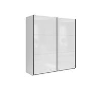 Pegane Armoire 2 portes coulissantes - Blanc brillant