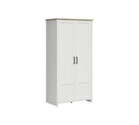 Pegane Armoire 2 portes coulissantes - Chêne clair