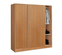 Pegane Armoire 2 portes coulissantes - Merisier