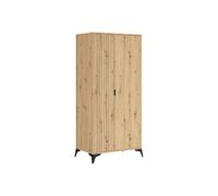 Pegane Armoire 2 portes placard - Chêne