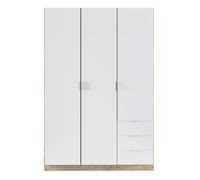 Pegane Armoire 3 portes 3 tiroirs - Blanc