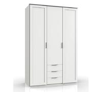Pegane Armoire 3 portes enfant - Blanc