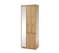 Pegane Armoire 3 portes miroir - Chêne