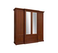 Pegane Armoire 6 portes avec miroir - Châtaignier