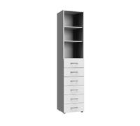 Pegane Armoire 6 tiroirs - Blanc