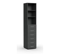 Pegane Armoire 6 tiroirs - Graphite
