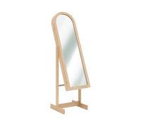 PEGANE Armoire à Bijoux avec Miroir Nora Coloris Effet Bois Naturel - Longueur 42 x Profondeur 37,5 x Hauteur 145 cm