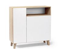 Pegane Armoire à chaussures avec miroir - Blanc