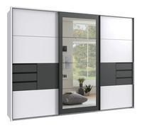 pegane Armoire à portes coulissantes - Blanc Graphite