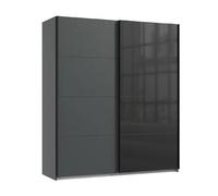 pegane Armoire à portes coulissantes - Graphite Noir