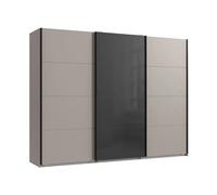 pegane Armoire à portes coulissantes - Gris Noir