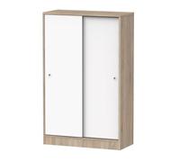 Pegane Armoire basse 2 portes coulissantes - Blanc