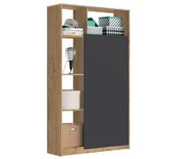 Pegane Armoire avec miroir et penderie - Chêne