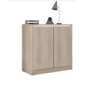 Pegane Armoire basse 2 portes - Chêne