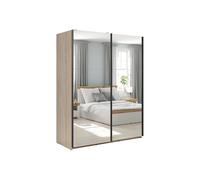 Pegane Armoire coulissante avec miroir - Chêne Sonoma