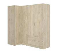 Pegane Armoire d'angle 4 portes - Beige
