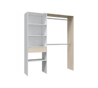 Pegane Armoire dressing avec tiroir - Blanc