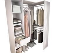 PEGANE Armoire Dressing Double en Bois mélaminé Coloris Blanc - Longueur 98 x Profondeur 41 x Hauteur 187 cm